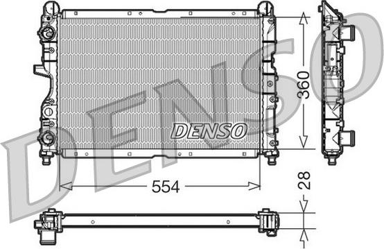 Denso DRM01003 - Radiator, engine cooling autospares.lv