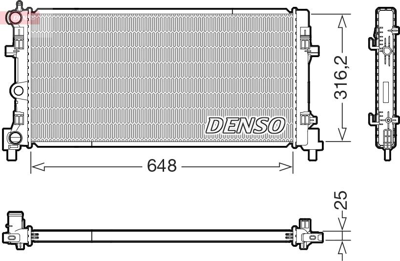 Denso DRM02045 - Radiator, engine cooling autospares.lv