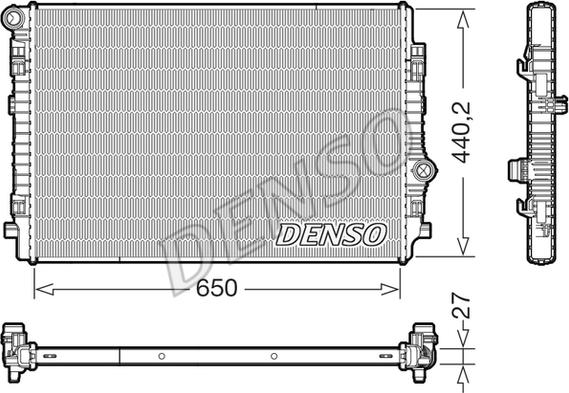 Denso DRM02046 - Radiator, engine cooling autospares.lv