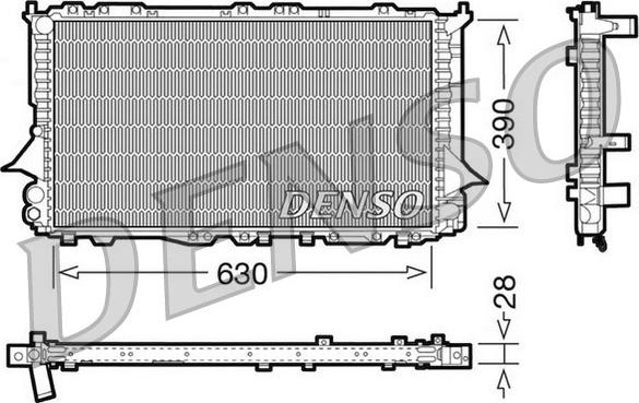 Denso DRM02005 - Radiator, engine cooling autospares.lv
