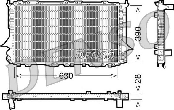 Denso DRM02006 - Radiator, engine cooling autospares.lv