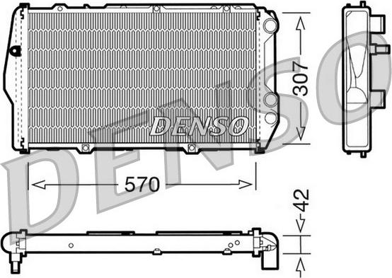 Denso DRM02001 - Radiator, engine cooling autospares.lv