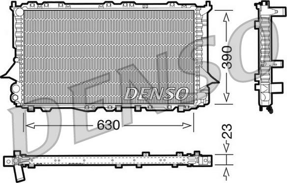 Denso DRM02002 - Radiator, engine cooling autospares.lv