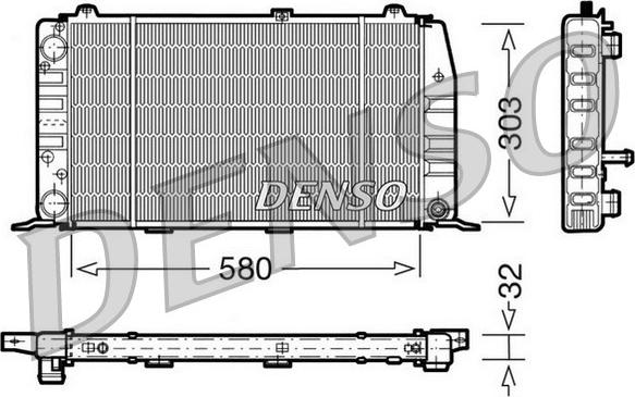 Denso DRM02010 - Radiator, engine cooling autospares.lv