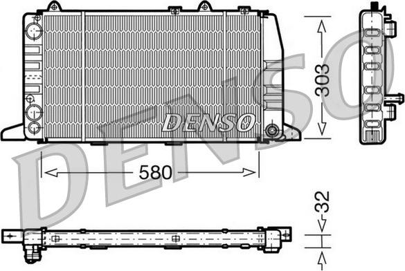 Denso DRM02011 - Radiator, engine cooling autospares.lv