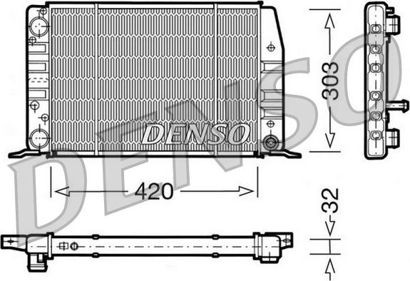 Denso DRM02012 - Radiator, engine cooling autospares.lv