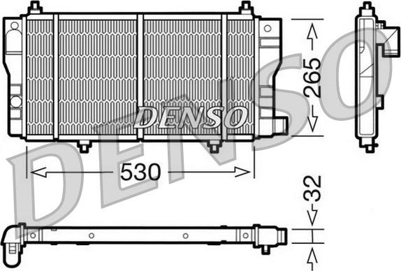 Denso DRM07002 - Radiator, engine cooling autospares.lv