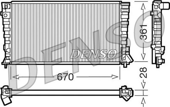 Denso DRM07020 - Radiator, engine cooling autospares.lv