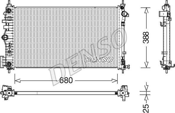 Denso DRM15007 - Radiator, engine cooling autospares.lv