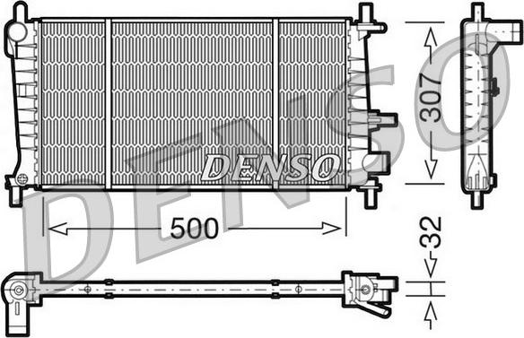 Denso DRM10041 - Radiator, engine cooling autospares.lv