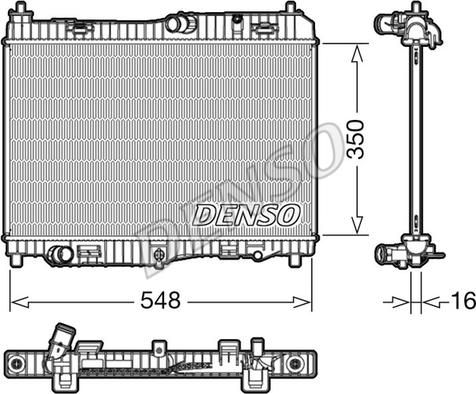 Denso DRM10005 - Radiator, engine cooling autospares.lv