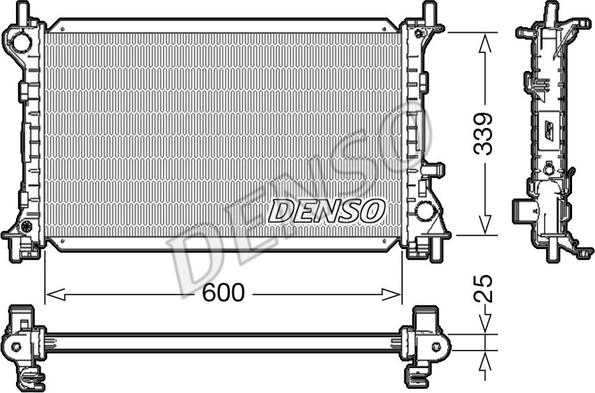 Denso DRM10003 - Radiator, engine cooling autospares.lv