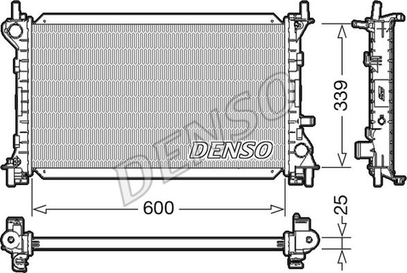 Denso DRM10002 - Radiator, engine cooling autospares.lv