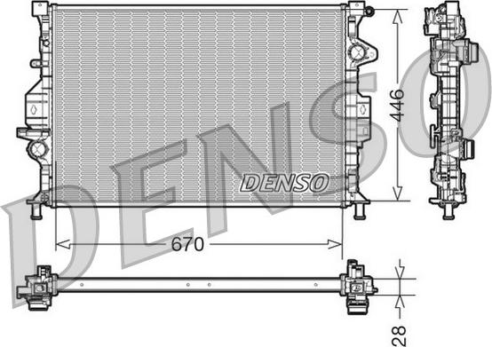 Denso DRM10088 - Radiator, engine cooling autospares.lv