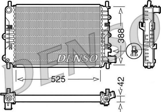 Denso DRM10026 - Radiator, engine cooling autospares.lv