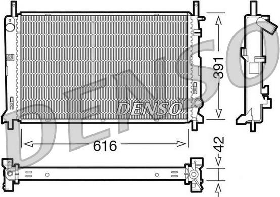 Denso DRM10071 - Radiator, engine cooling autospares.lv