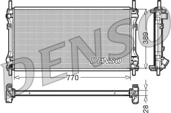 Denso DRM10104 - Radiator, engine cooling autospares.lv