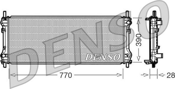 Denso DRM10103 - Radiator, engine cooling autospares.lv