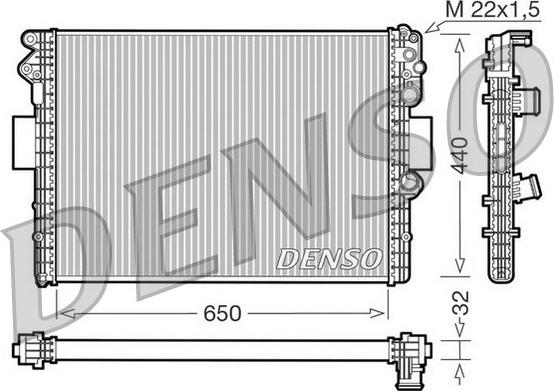 Denso DRM12001 - Radiator, engine cooling autospares.lv