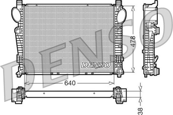 Denso DRM17095 - Radiator, engine cooling autospares.lv