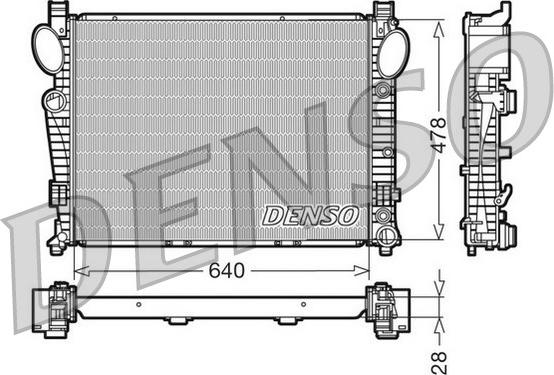 Denso DRM17093 - Radiator, engine cooling autospares.lv