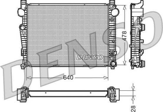 Denso DRM17092 - Radiator, engine cooling autospares.lv