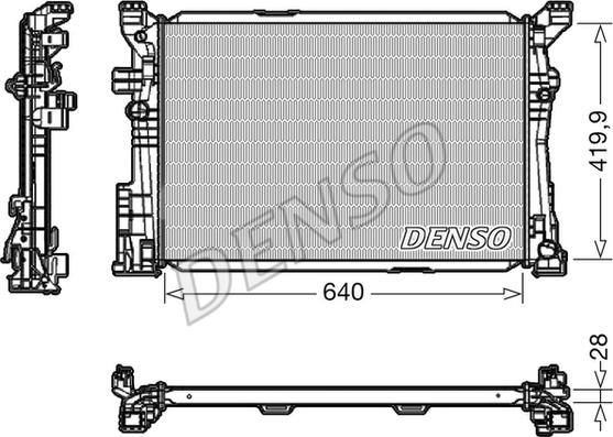 Denso DRM17097 - Radiator, engine cooling autospares.lv