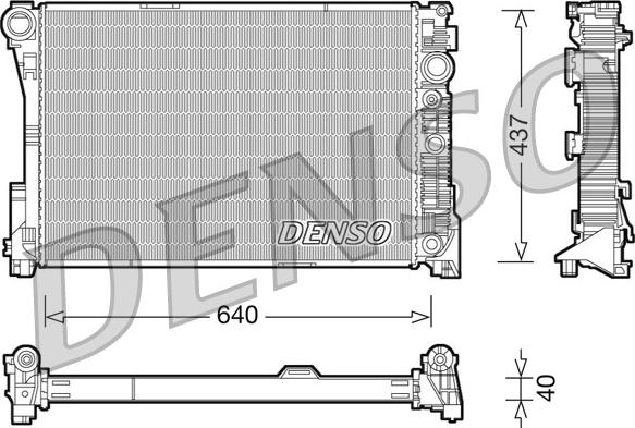 Denso DRM17046 - Radiator, engine cooling autospares.lv