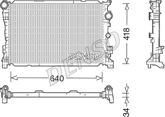 Denso DRM17047 - Radiator, engine cooling autospares.lv