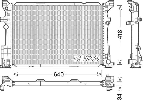 Denso DRM17054 - Radiator, engine cooling autospares.lv