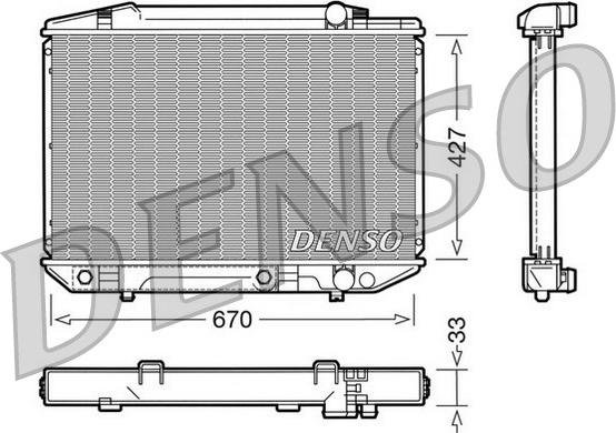 Denso DRM17051 - Radiator, engine cooling autospares.lv