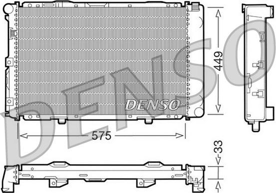 Denso DRM17066 - Radiator, engine cooling autospares.lv