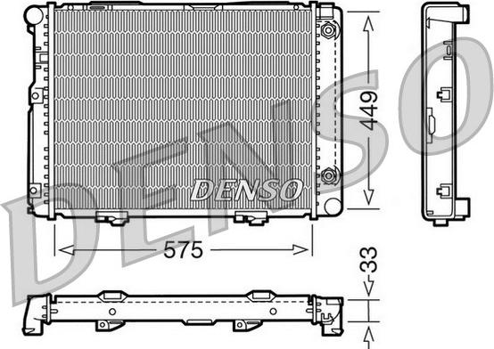 Denso DRM17061 - Radiator, engine cooling autospares.lv