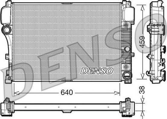 Denso DRM17008 - Radiator, engine cooling autospares.lv