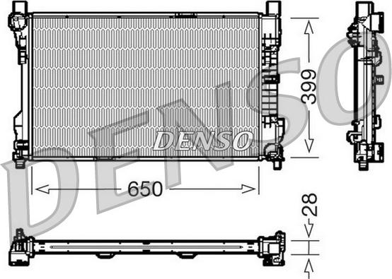 Denso DRM17080 - Radiator, engine cooling autospares.lv