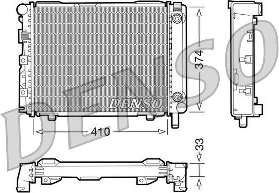 Denso DRM17029 - Radiator, engine cooling autospares.lv