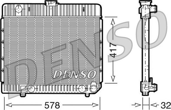 Denso DRM17024 - Radiator, engine cooling autospares.lv