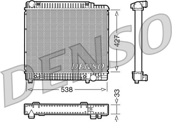 Denso DRM17022 - Radiator, engine cooling autospares.lv