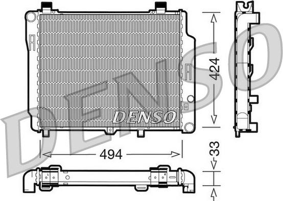 Denso DRM17074 - Radiator, engine cooling autospares.lv