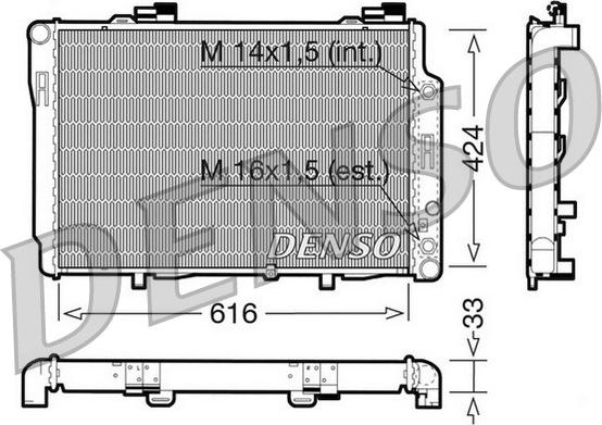 Denso DRM17071 - Radiator, engine cooling autospares.lv