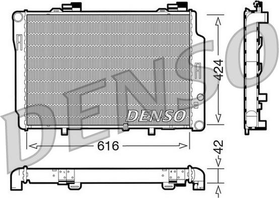 Denso DRM17072 - Radiator, engine cooling autospares.lv