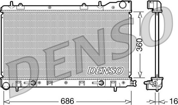 Denso DRM36001 - Radiator, engine cooling autospares.lv