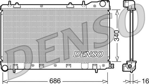 Denso DRM36003 - Radiator, engine cooling autospares.lv