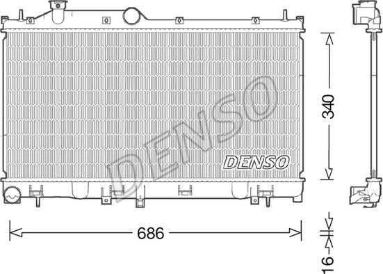 Denso DRM36021 - Radiator, engine cooling autospares.lv