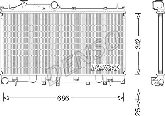 Denso DRM36022 - Radiator, engine cooling autospares.lv