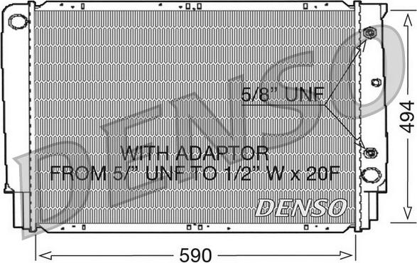 Denso DRM33054 - Radiator, engine cooling autospares.lv