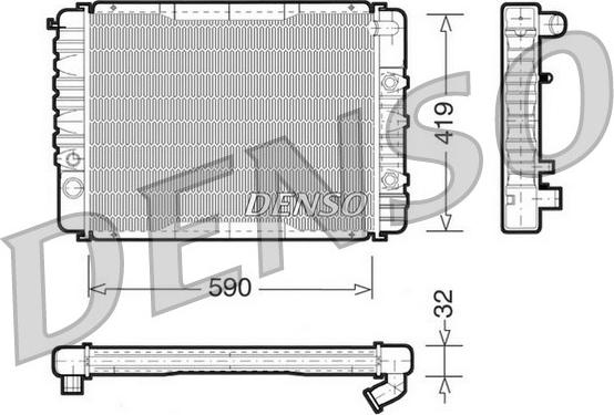 Denso DRM33003 - Radiator, engine cooling autospares.lv