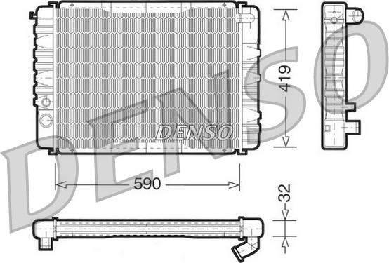 Denso DRM33035 - Radiator, engine cooling autospares.lv