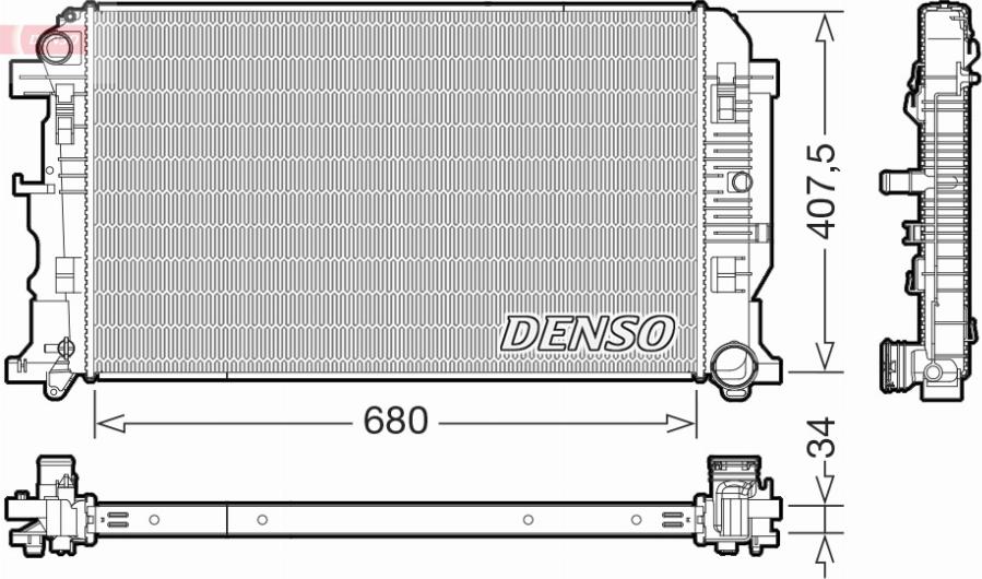 Denso DRM32053 - Radiator, engine cooling autospares.lv