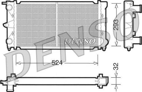 Denso DRM32020 - Radiator, engine cooling autospares.lv